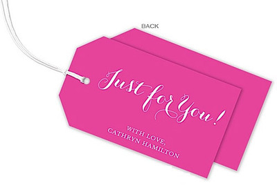 Hot Pink Horizontal Little Hanging Gift Tags